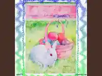 Великденско зайче с кошничка с яйца