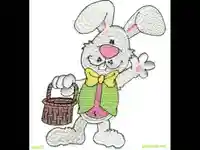 Великденско зайче с кошничка в ръка