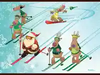 Забавна Коледна Картичка-на ски писта!