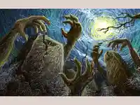 Картичка възкръснали надигащи се ръце от отвъдното!