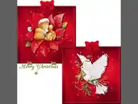 Коледна анимирана картичка-бели гълъби!