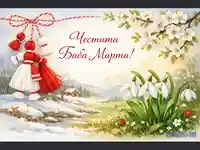 Мартеници с надпис "Честита Баба Марта"