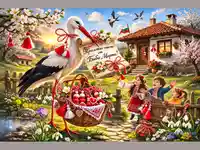 Щъркел носи писмо от Баба Марта