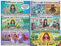 Мултитаскинг кралица, финансов гуру и кариерен дракон: Поздрав за 8 март, възхваляващ силата и многостранността на жените.