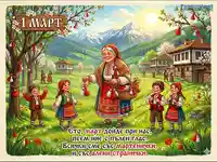 Жизнерадостна пролетна сцена за първи март