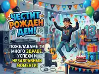 Весело парти за 13-ти рожден ден с музика, игри и приятели. Честит празник!