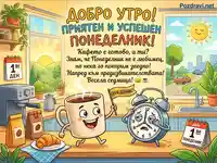 Добро утро, понеделник! Кафето е готово, будилникът е сънен. Позитивен старт на седмицата!