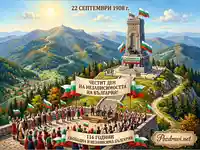 Празник на независимостта на България на Шипка с народни танци и музика, отбелязващ 116 години свобода.