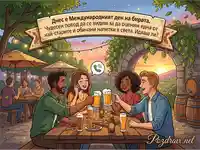 Международен ден на бирата: Приятели празнуват с наздравици в бирена градина.