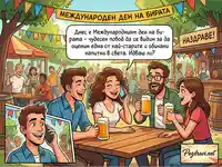 Международен ден на бирата: Приятели празнуват с наздравие и усмивки на открито.