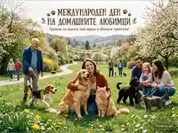 Празник на домашните любимци: Хора и животни се радват на пролетен ден в парка.