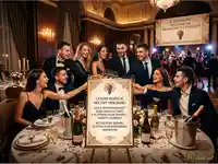 Студенти празнуват 8 декември с наздравици и послания за бъдещето в елегантна обстановка.