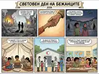 Пътят на бежанците: от война към надежда, помощ и образование за по-добро бъдеще.