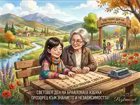 Празник на Брайловата азбука: Баба и внучка откриват света чрез допир.