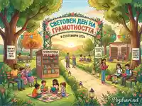 Световен ден на грамотността 2026: Празник на четенето и знанието в живописен парк за всички възрасти.