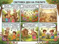 Световен ден на пчелите: Комикс защо са важни и как да ги спасим. Засадете цветя, пазете природата!