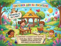 Световен ден на писателя: Деца четат и пишат в приказна обстановка, празнувайки творчеството на 3 март.