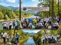 Доброволци почистват българска река за Световния ден на почистването. Екологична акция за чиста природа.