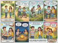 Комикс за Световния ден на приятелството: Споделени моменти, подкрепа и радост между приятели.