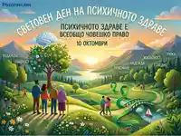 Световен ден на психичното здраве: Всеобщо човешко право. Общност, подкрепа и надежда за 10 октомври.