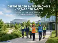 Световен ден за безопасност и здраве при работа: Екип в модерна, устойчива среда.