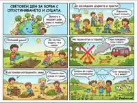 Комикс за Световния ден за борба с опустиняването и сушата: Как да пазим Земята и природата.