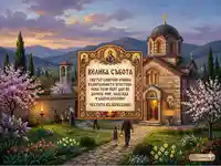 Картичка за Велика събота с пожелание за мир и благослов