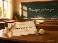 Покана за бал в слънчева класна стая в последния учебен ден