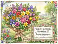 Честита Цветница: Пролетна картичка с пожелания