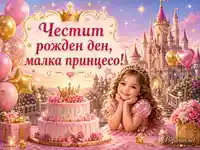 Приказен рожден ден за малка принцеса със замък, торта, балони и розова магия