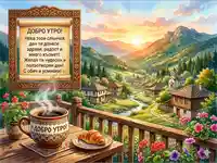 Картичка с пожелание за добро утро от България