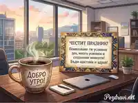 Картичка за добро утро и успешен ден в офиса