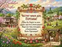 Картичка за Гергьовден: Честит Имен Ден, Гергана!