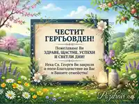 Красива картичка за Гергьовден с пожелание за здраве