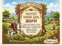 Празнична картичка за Гергьовден с пожелание за Жоро