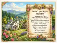 Поздравителна картичка за имен ден на Методи