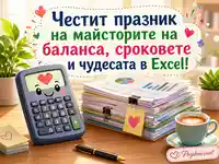 Весела картичка за майсторите на баланса, сроковете и Excel чудесата