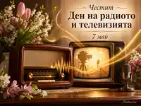 Ретро радио, телевизор и цветя за Деня на радиото и телевизията на 7 май