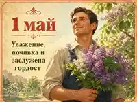 1 май с люляци, уважение към труда и заслужена гордост