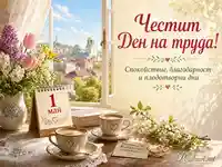 Честит Ден на труда с пролетни цветя, кафе и благодарност