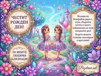 Приказна картичка за рожден ден на близнаци