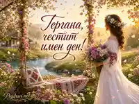 Честит имен ден Гергана, сред цветя, люлка, народни шевици и залез край река