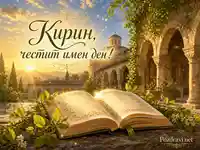 Кирин, честит имен ден с манастир, слънце и старинна книга