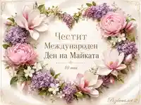 Цветна картичка за Международния Ден на Майката на 10 май