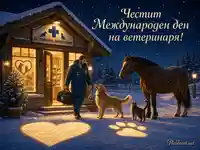 Честит Международен ден на ветеринаря със зимна амбулатория и животни