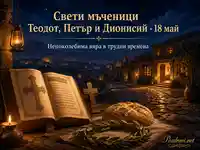 Свети мъченици Теодот, Петър и Дионисий – 18 май, вяра и духовна сила