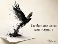 Черна птица от мастило и послание за свободното слово