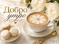 Луксозно добро утро с лате арт и бели божури