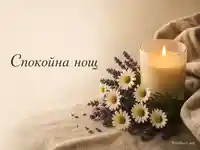 Спокойна нощ със свещ, лайка и лавандула