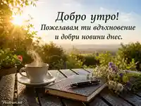 Добро утро с кафе, цветя и вдъхновяващо послание